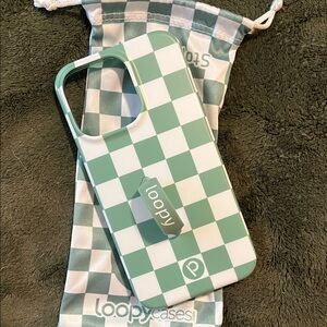 Loopy Green and White Checkered iPhone 13 Pro